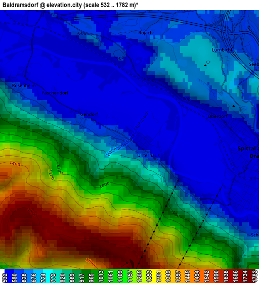 Baldramsdorf elevation map