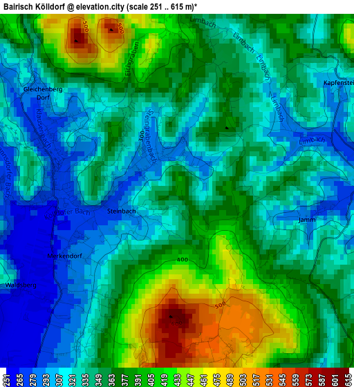 Bairisch Kölldorf elevation map
