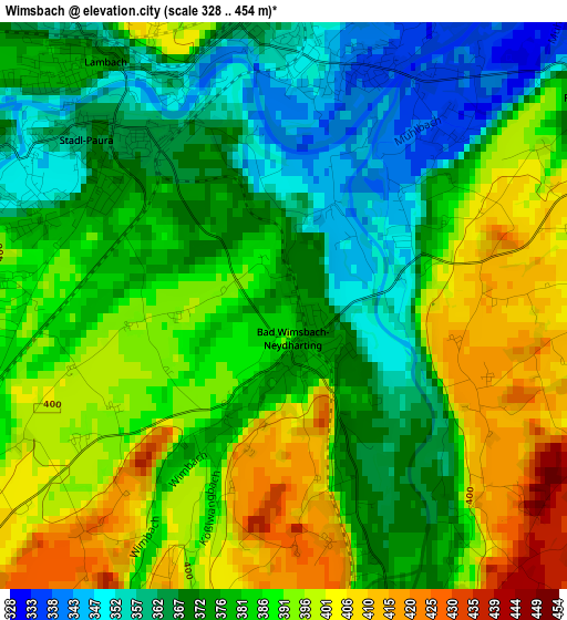 Wimsbach elevation map