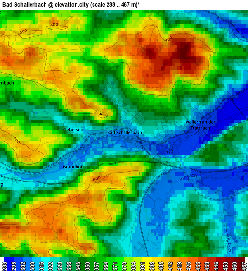 Bad Schallerbach elevation map