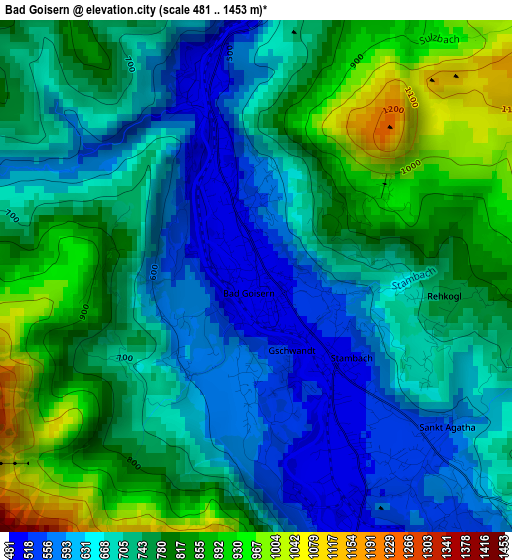 Bad Goisern elevation map