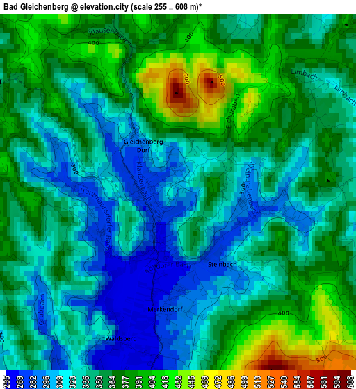 Bad Gleichenberg elevation map