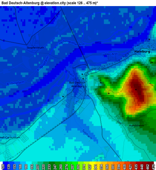 Bad Deutsch-Altenburg elevation map
