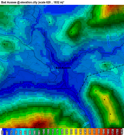 Bad Aussee elevation map