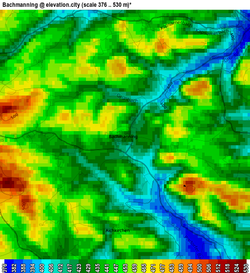 Bachmanning elevation map