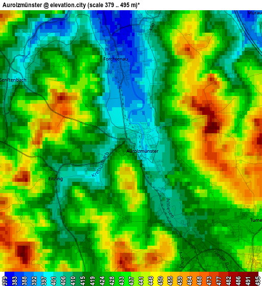 Aurolzmünster elevation map