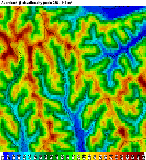 Auersbach elevation map