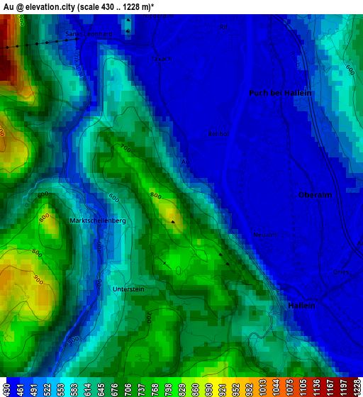 Au elevation map