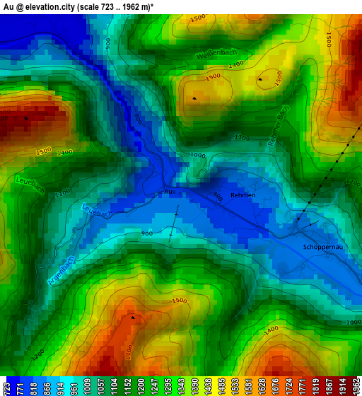 Au elevation map