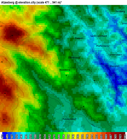 Atzesberg elevation map