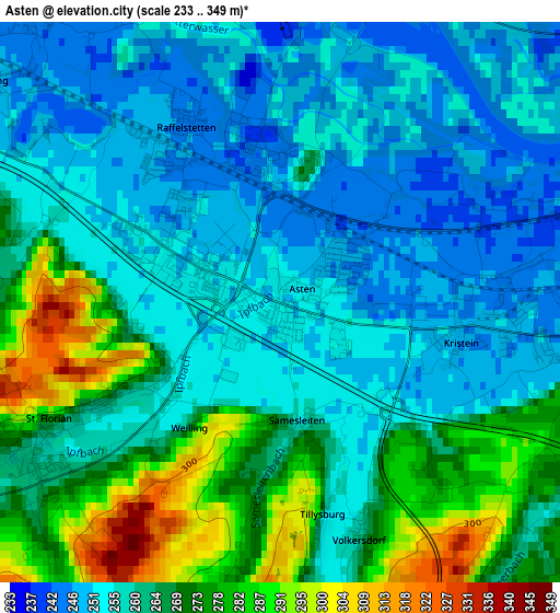 Asten elevation map