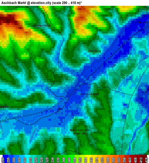 Aschbach Markt elevation map