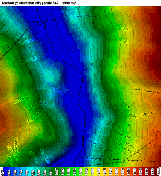 Aschau elevation map