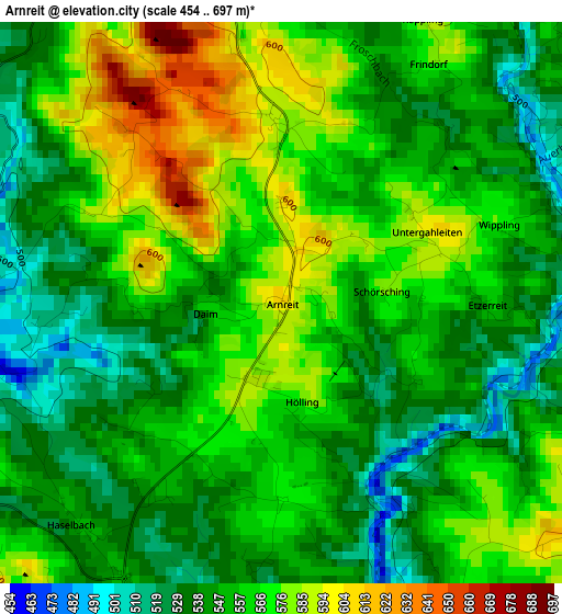 Arnreit elevation map