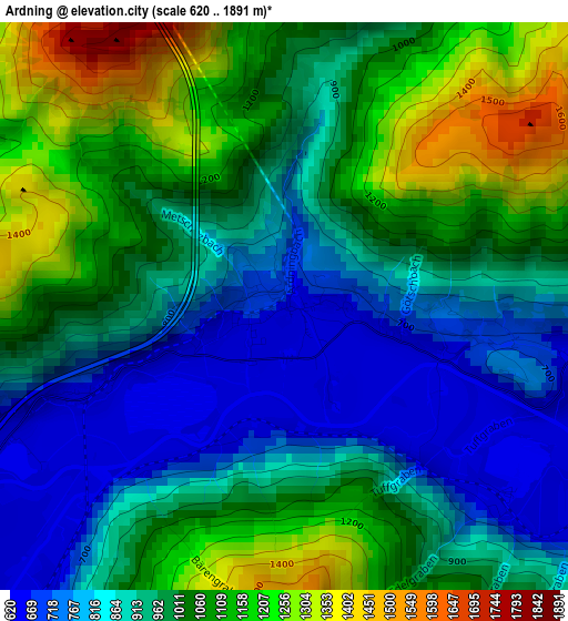 Ardning elevation map