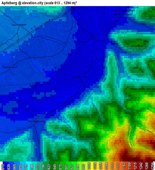 Apfelberg elevation map