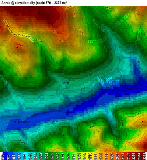 Anras elevation map