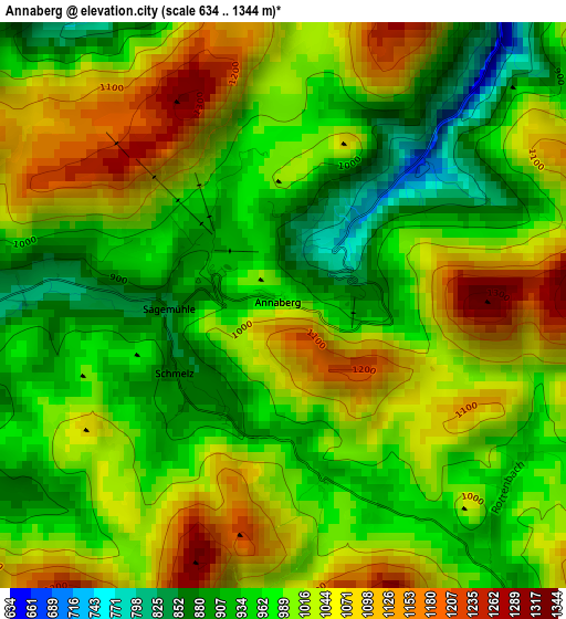 Annaberg elevation map