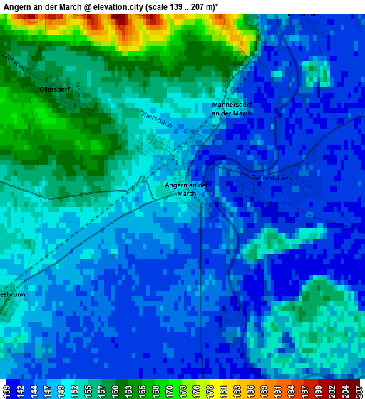 Angern an der March elevation map