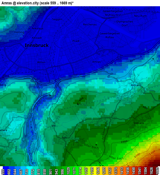 Amras elevation map