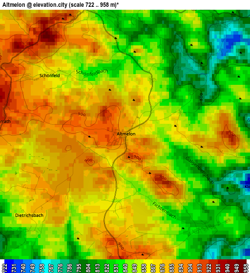 Altmelon elevation map