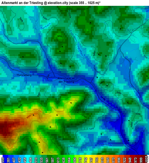 Altenmarkt an der Triesting elevation map