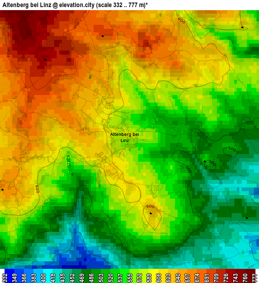 Altenberg bei Linz elevation map