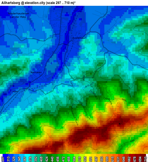 Allhartsberg elevation map