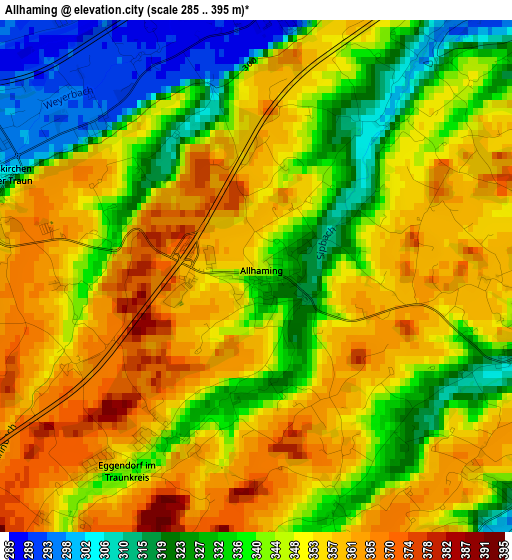 Allhaming elevation map