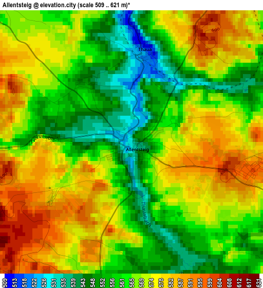 Allentsteig elevation map