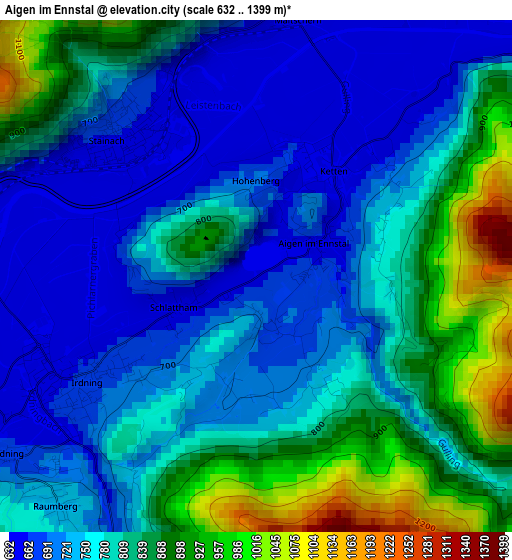 Aigen im Ennstal elevation map