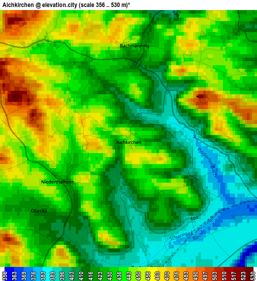 Aichkirchen elevation map