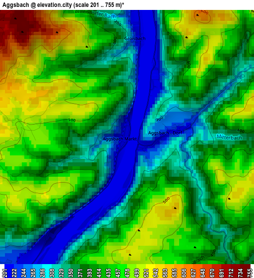 Aggsbach elevation map