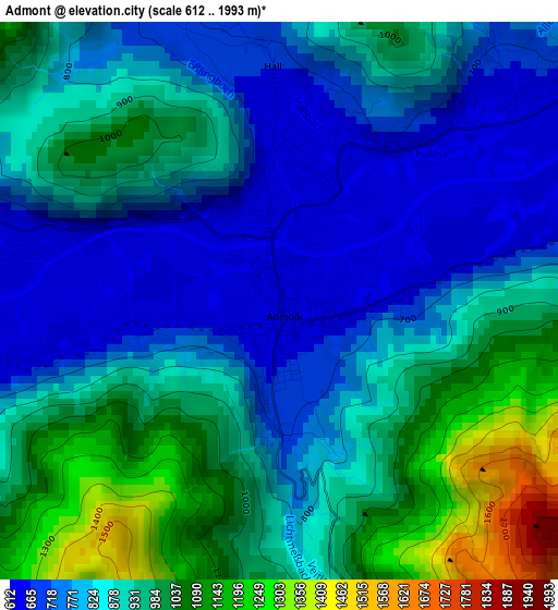 Admont elevation map