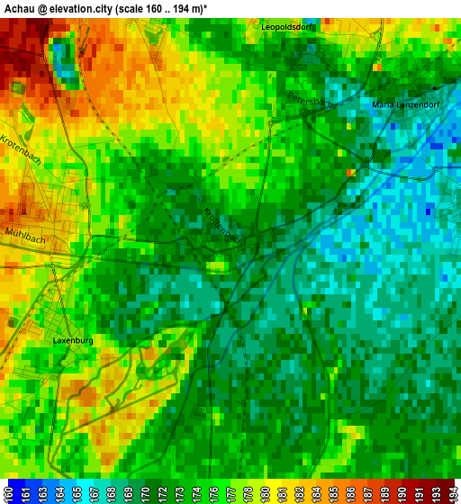 Achau elevation map