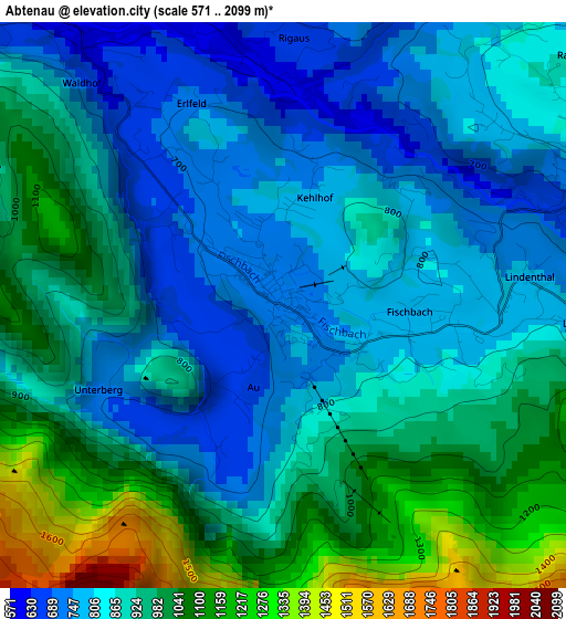 Abtenau elevation map