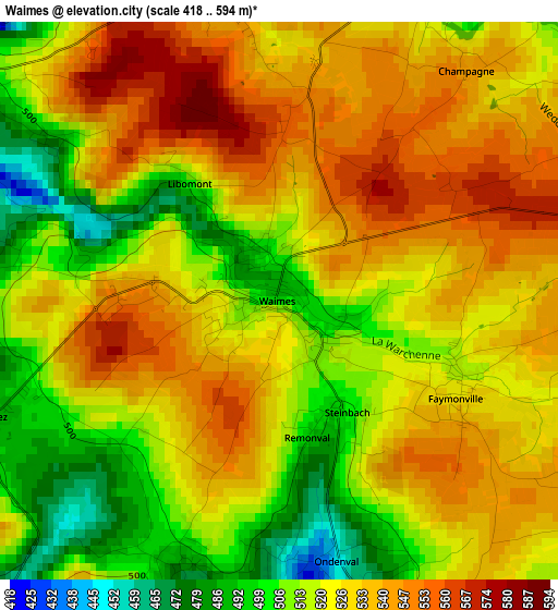 Waimes elevation map