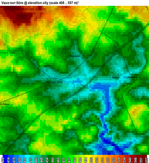 Vaux-sur-Sûre elevation map