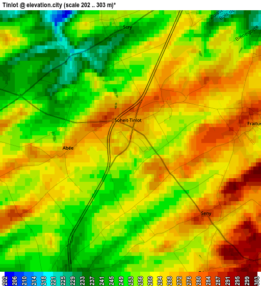 Tinlot elevation map