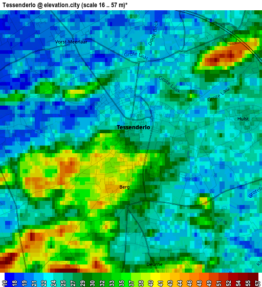 Tessenderlo elevation map