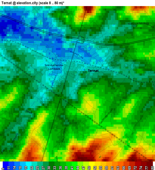 Ternat elevation map