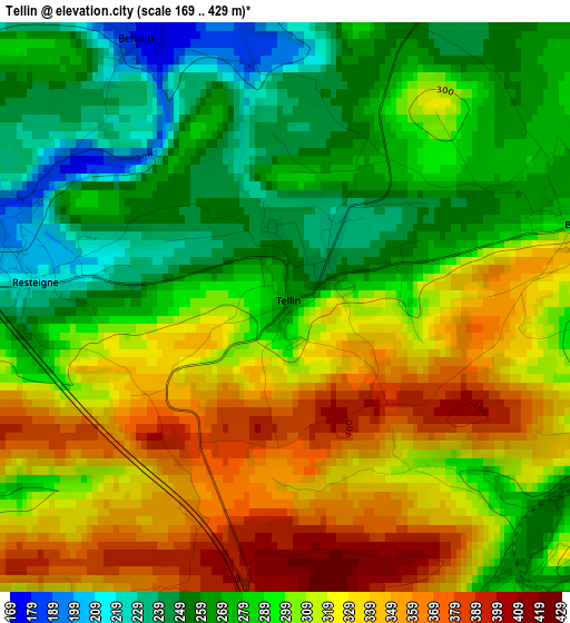 Tellin elevation map