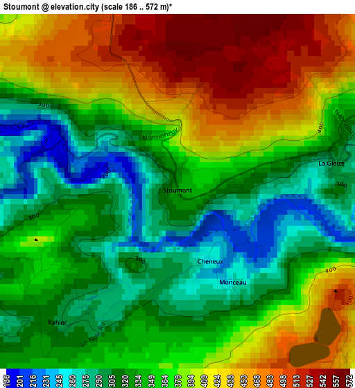 Stoumont elevation map