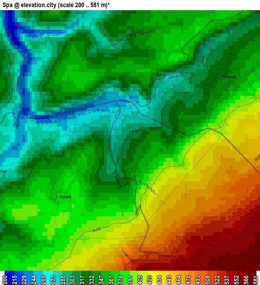 Spa elevation map