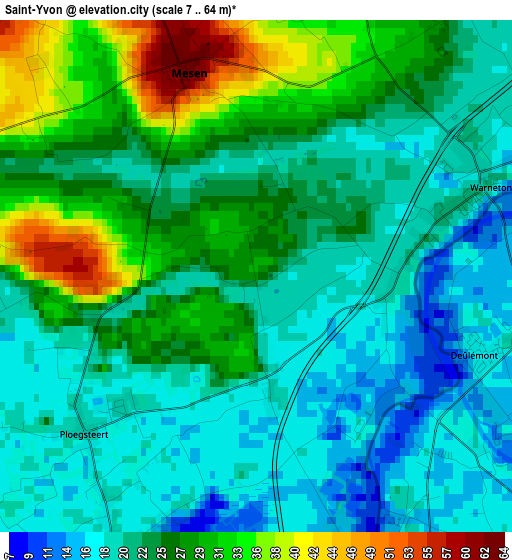 Saint-Yvon elevation map