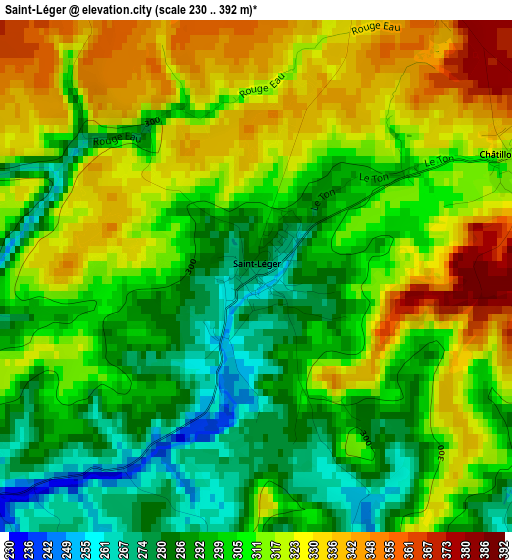 Saint-Léger elevation map