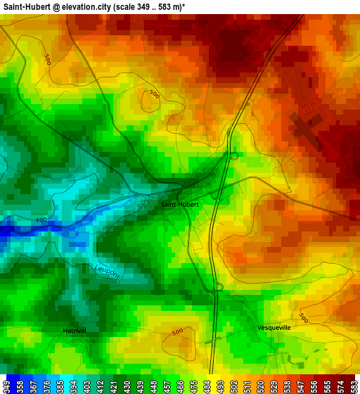 Saint-Hubert elevation map