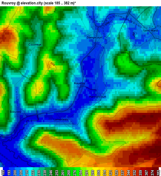 Rouvroy elevation map