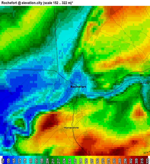 Rochefort elevation map