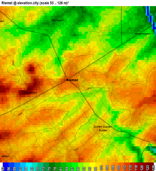 Riemst elevation map